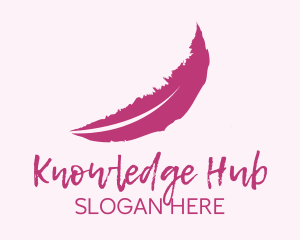 Pink Feather Watercolor  Logo