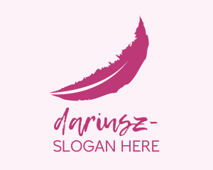 Pink Feather Watercolor  Logo