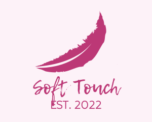 Soft - Pink Feather Watercolor logo design