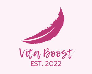Publishing - Pink Feather Watercolor logo design