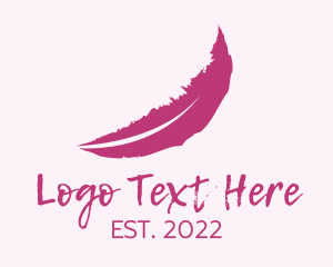 Watermark - Pink Feather Watercolor logo design