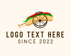 Food Cart - Hot Dog Wheel Cart logo design