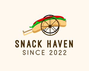 Hot Dog Wheel Cart logo design