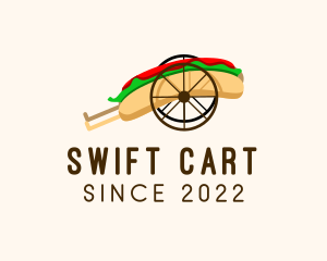 Hot Dog Wheel Cart logo design