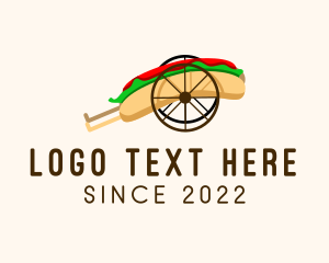 Food - Hot Dog Wheel Cart logo design