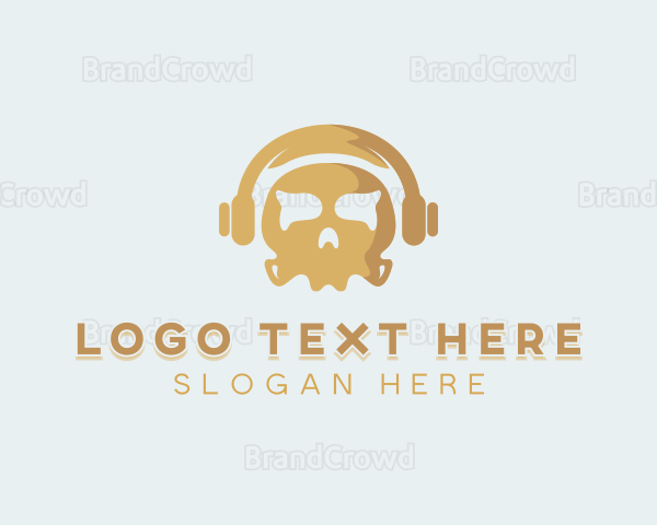 Skull Headphones Gamer Logo