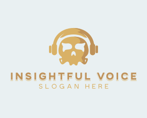 Skull Headphones Podcasting logo design