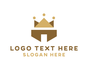 Land Developer - Abstract Polygon Crown logo design