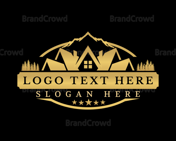 Roof Real Estate Outdoor Logo