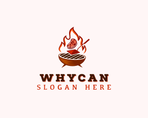 Flame Meat Barbecue Logo