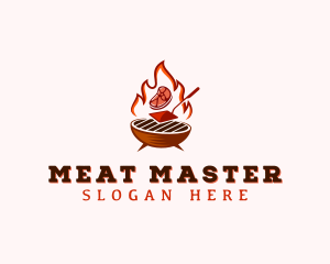 Flame Meat Barbecue logo design