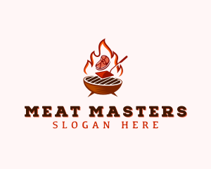 Flame Meat Barbecue logo design