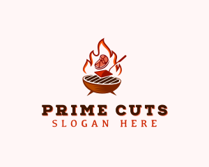 Meat - Flame Meat Barbecue logo design
