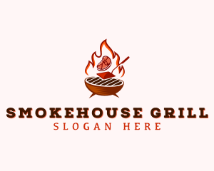 Barbecue - Flame Meat Barbecue logo design