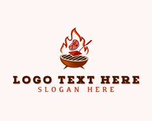 Restaurant - Flame Meat Barbecue logo design