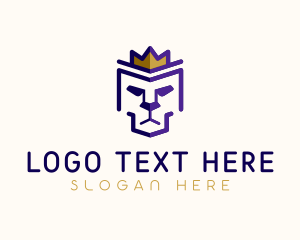 Gold - Crown Lion Letter M logo design