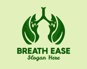 Respiratory - Green Natural Lungs logo design