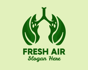 Breath - Green Natural Lungs logo design