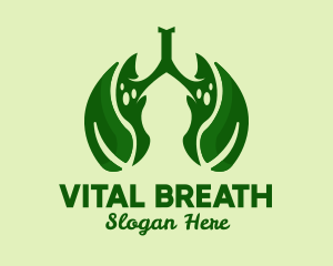 Breathing - Green Natural Lungs logo design