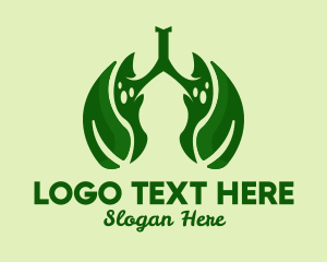 Breathing - Green Natural Lungs logo design