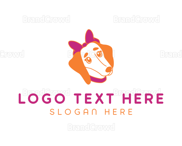 Ribbon Female Dog Logo
