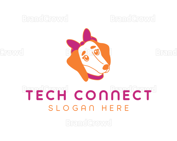 Ribbon Female Dog Logo