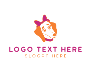 Pet Care - Ribbon Female Dog logo design