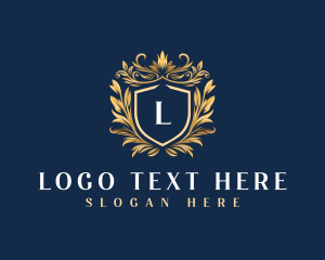 Vintage - Luxury Floral Emblem logo design