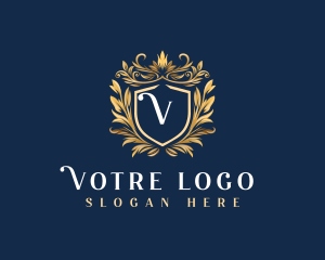 Luxury Floral Emblem logo design