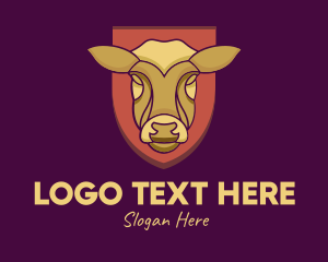 Dairy - Golden Cow Head logo design