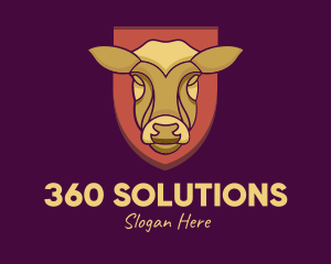 Golden Cow Head logo design