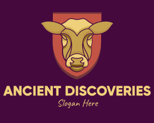 Golden Cow Head logo design