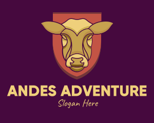 Golden Cow Head logo design