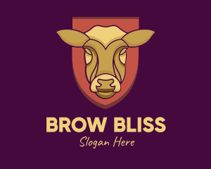 Golden Cow Head logo design