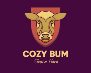 Golden Cow Head logo design