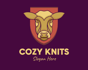 Golden Cow Head logo design