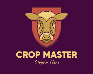 Golden Cow Head logo design