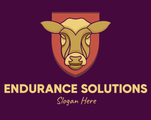 Golden Cow Head logo design