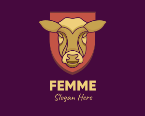 Golden Cow Head logo design