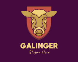 Dairy Farm - Golden Cow Head logo design