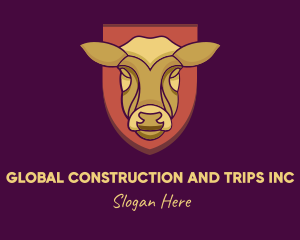 Golden Cow Head logo design