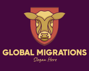 Golden Cow Head logo design