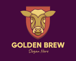 Golden Cow Head logo design