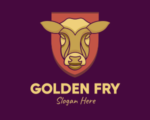 Golden Cow Head logo design