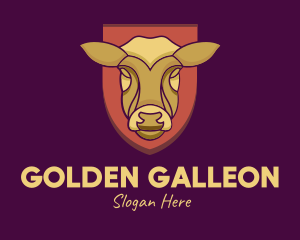 Golden Cow Head logo design