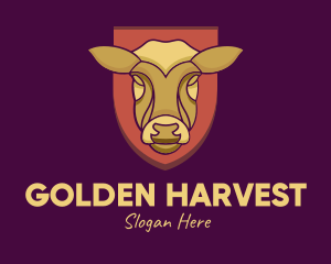 Golden - Golden Cow Head logo design