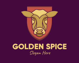 Golden Cow Head logo design