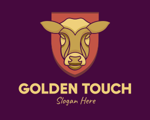 Golden Cow Head logo design