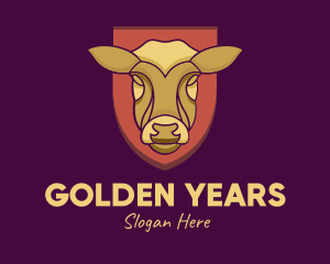 Golden Cow Head logo design