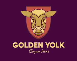 Golden Cow Head logo design